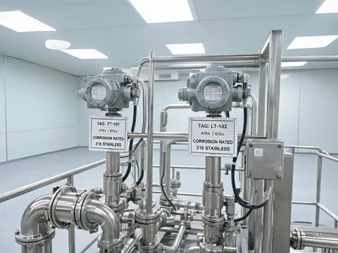 Chemical process hazardous area transmitters