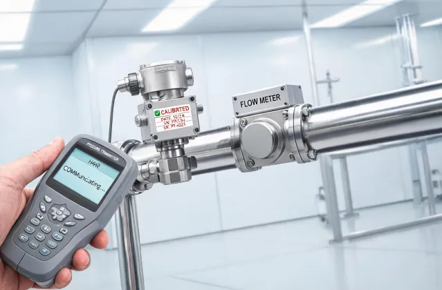 Pressure transmitters and flow meters on stainless process piping